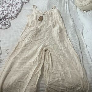 NATURAL LIFE Cream Jumpsuit